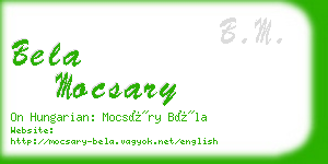 bela mocsary business card